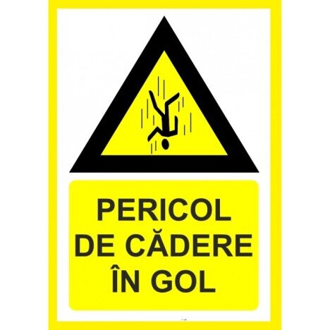 Placute pentru pericol de cadere in gol